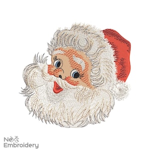 Retro Santa Embroidery Design. Vintage Santa Embroidery, Santa Merry Christmas Embroidery, Santa Claus, Xmas Machine Embroidery