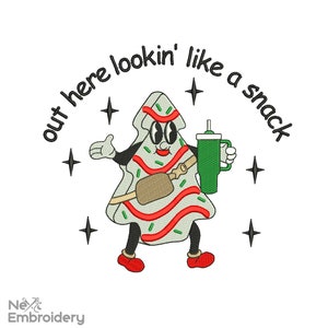 Boojee Looking Like a Snack Embroidery Design, Little Debbie Christmas Tree, Christmas Machine embroidery File