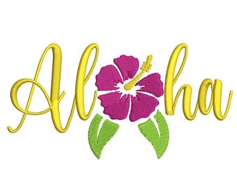 Aloha Embroidery Design, Summer Embroidery Design, Instant Download