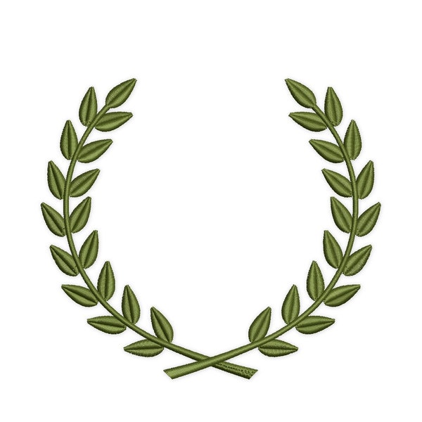 Leaf Wreath Embroidery Design. Olive wreath design. 7 sizes. Instant Download