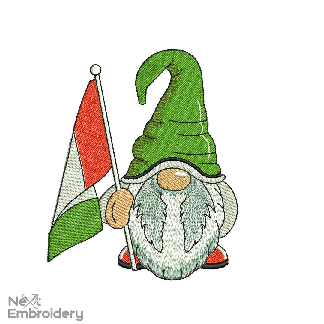 Italy Gnome Embroidery Design, Italian Machine Embroidery Designs