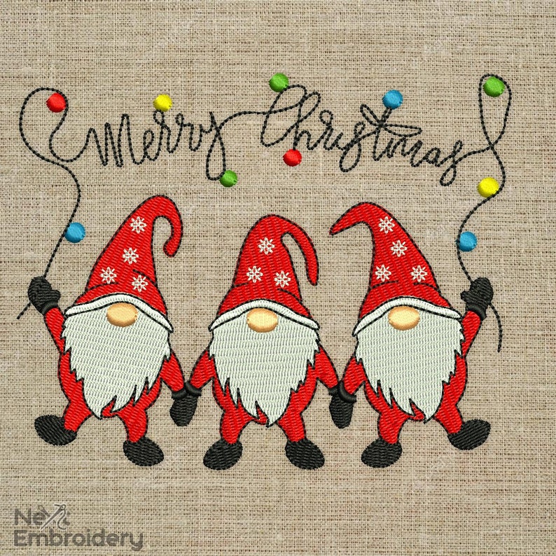 Christmas Gnomes Embroidery Designs 3 Gnomes Machine Etsy