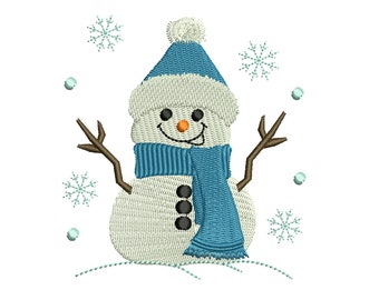 Süßer Schneemann Maschinenstickerei, Urlaub Stickdesign, Weihnachtsdeko Stickdatei, Frohe Weihnachten Stickdatei