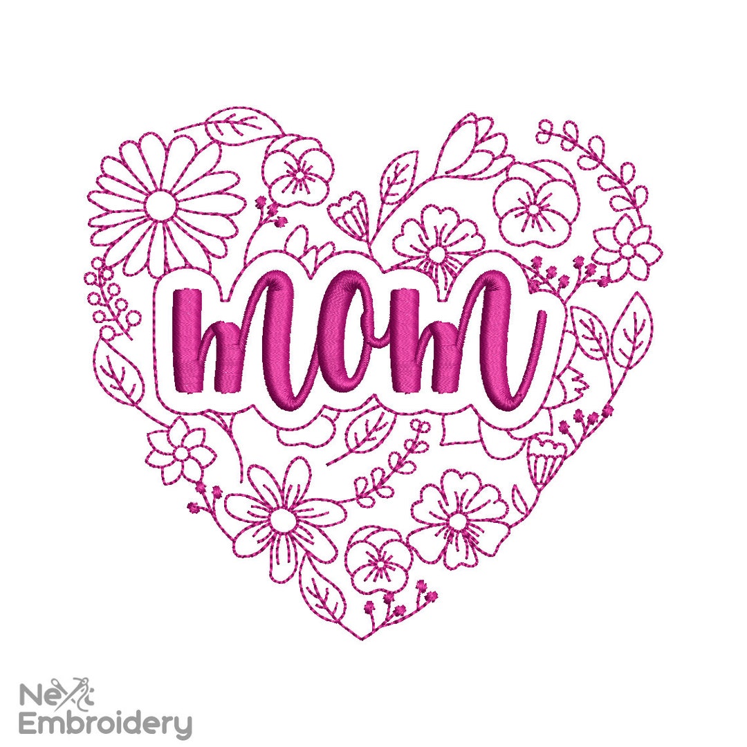 Mom Embroidery Design, Machine Embroidery Design, Instant Download ...