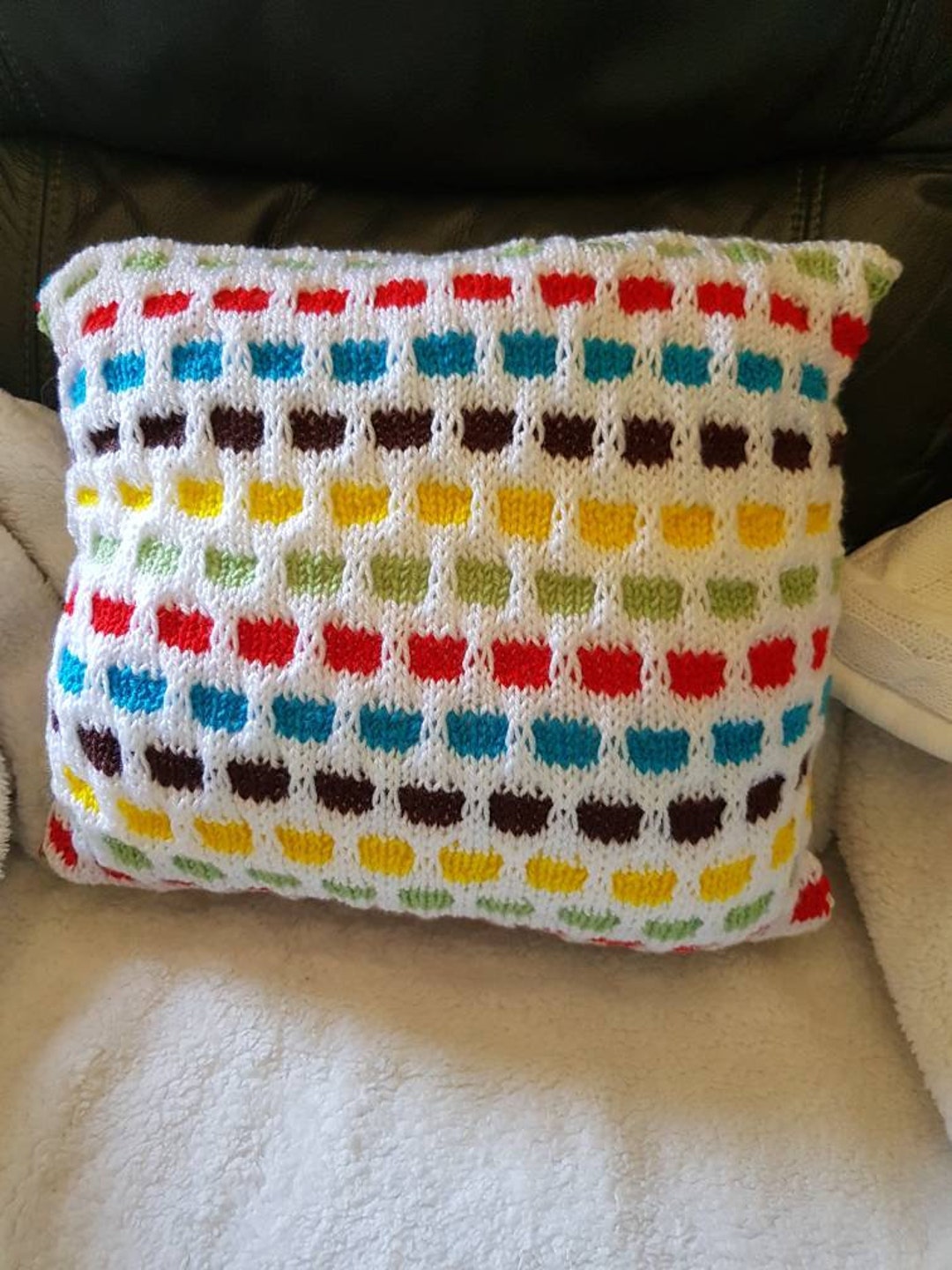 マルチカラーのクッションカバー、ハンドメイド 30 cm x 30 cm - Etsy 日本