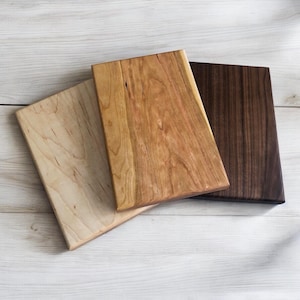 Non-Toxic, One Piece Solid Wood Cutting/Charcuterie Board, Natural, Chemical Free, Organic, Handmade from Maple, Cherry, or Walnut Hardwood