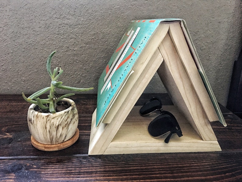 Nightstand Book Holder Book Stand Wood Bookmark Wooden Etsy