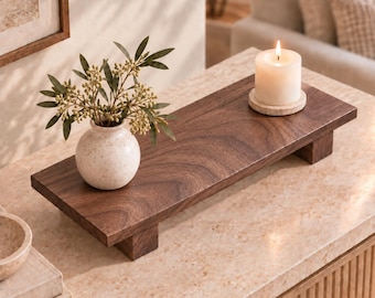 Solid Hardwood Riser, Maple, Cherry, or Walnut Display Stand Centerpiece, Wooden Pedestal for Candles, Plants, & Home Decor, Multiple Sizes