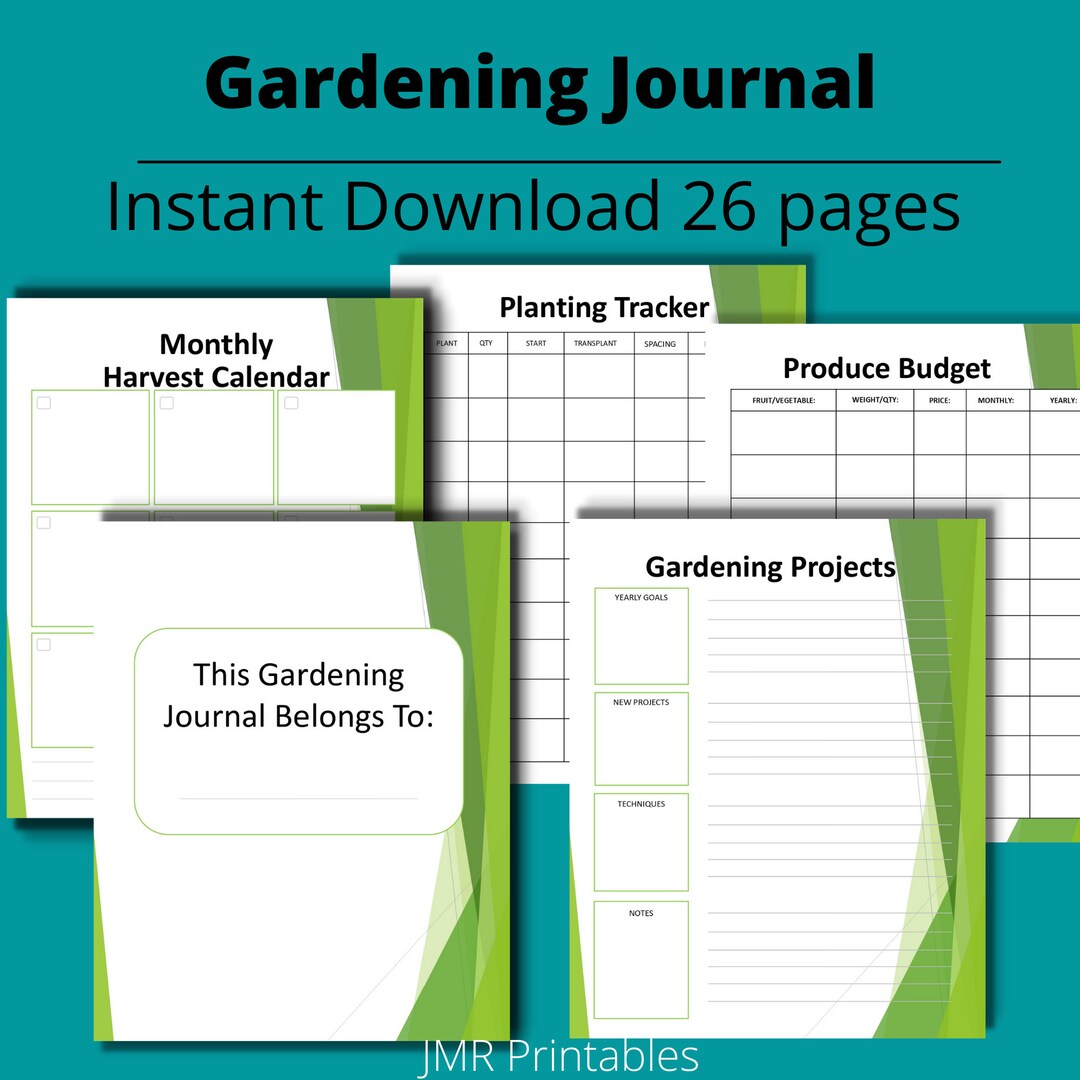 Garden Journal Log Book, Printable Garden Planner Letter Size, Plant ...