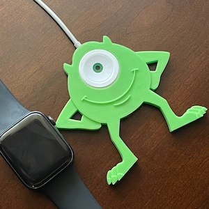 Apple Watch Charger Cover Stand - Mike Wazowski Inspired 3D Printed Accessory