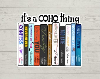 Naklejka na stos książek Colleen Hoover