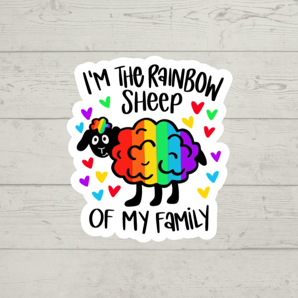 I'm the rainbow sheep of my family sticker waterproof glossy vinyl sticker cute gift tumbler laptop sticker decal water bottle trending gift