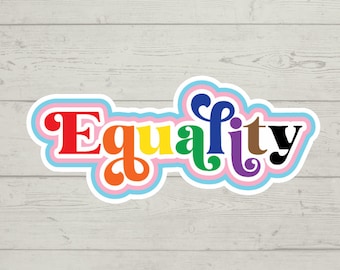 Equality sticker | pride | love | LGBTQ waterproof glossy vinyl sticker cute gift tumbler laptop sticker decal water bottle trending gift