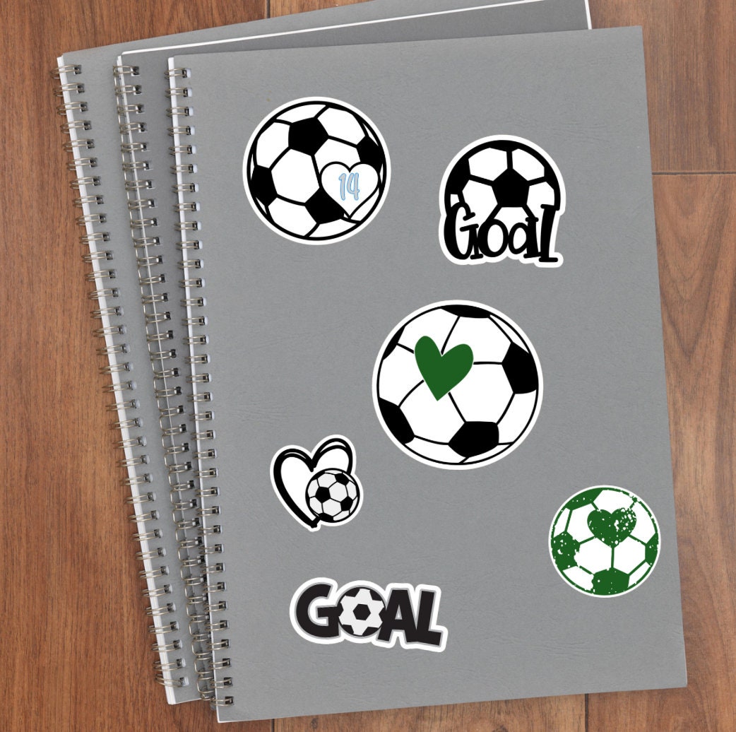 Kickball Sticker Set Soccer Ball Sticker With Personalized Number | Athlete | Sports | Water ...