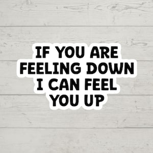 Feeling down sticker waterproof glossy vinyl sticker cute gift tumbler laptop sticker decal water bottle trending
