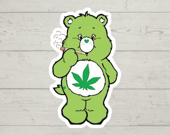Joint smokin&#39; care bear sticker / stoned care bear / decal / laptop decal / laptop sticker / high care bear