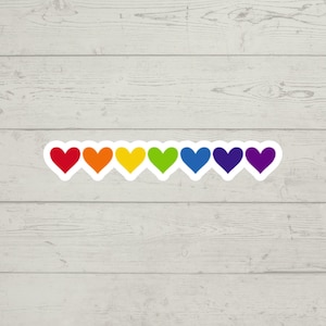 LGBTQ Pride Heart Glossy Sticker Rainbow Gift For Her Brides Sticker Affirmation Sticker Equality Waterproof Sticker Love Is Love decal