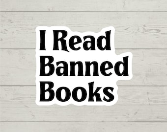 Sticker I Read Banned Books, waterdichte vinylsticker