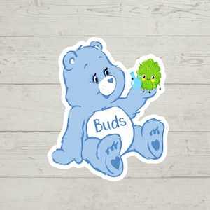 Buds care bear sticker waterproof glossy vinyl sticker cute gift tumbler laptop sticker decal water bottle trending gift