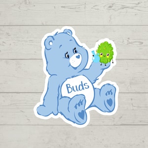 Dont Care Bear Stickers, Laptop Stoner Stickers 