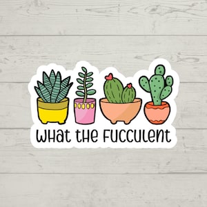 What the Fucculent plant sticker waterproof glossy vinyl sticker cute gift tumbler laptop sticker decal water bottle trending gift