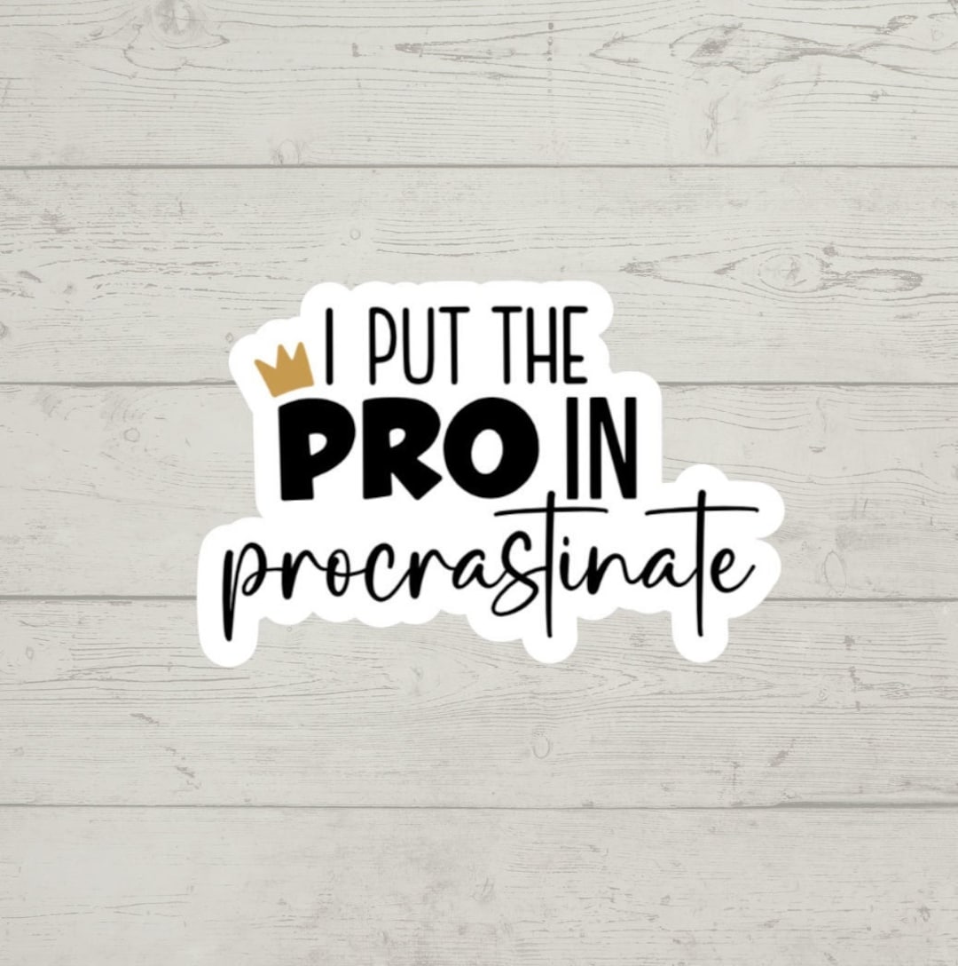 Procrastinate Sticker I Put the Pro in Procrastinate Sticker - Etsy