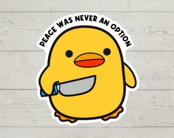 Peace was never an option sticker waterproof glossy vinyl sticker cute gift tumbler laptop sticker decal water bottle trending gift