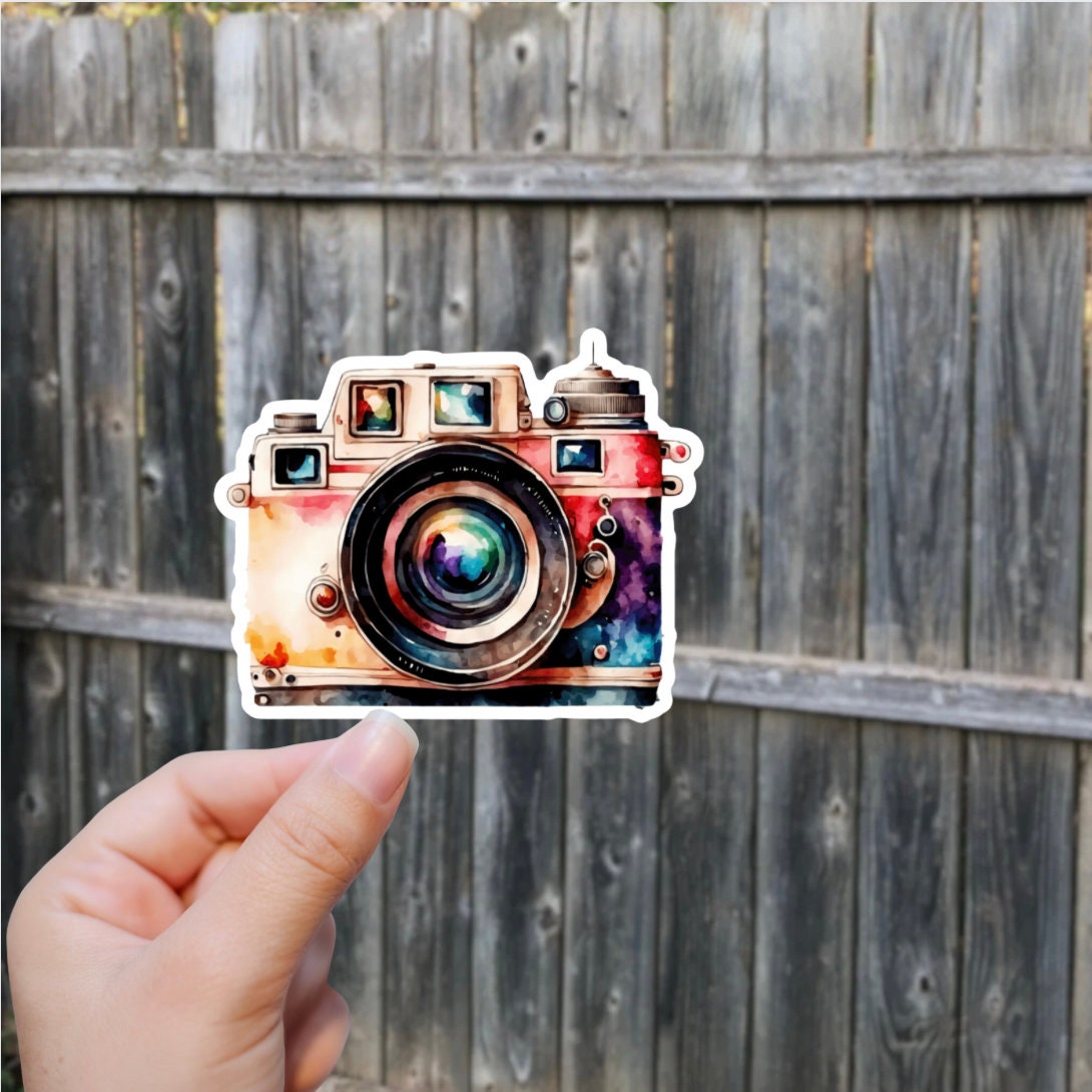 Camera Vintage Sticker Colorful Waterproof Glossy Vinyl Sticker Cute ...
