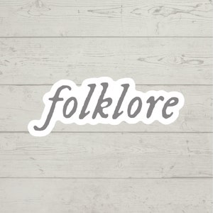 folklore sticker waterproof glossy vinyl sticker cute gift tumbler laptop sticker decal water bottle trending gift