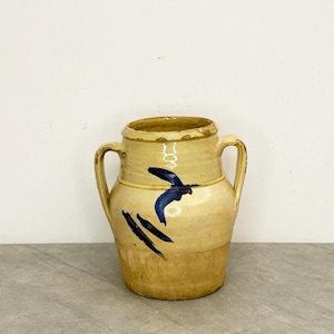 Antique Blue Tree of Life Confit Pot