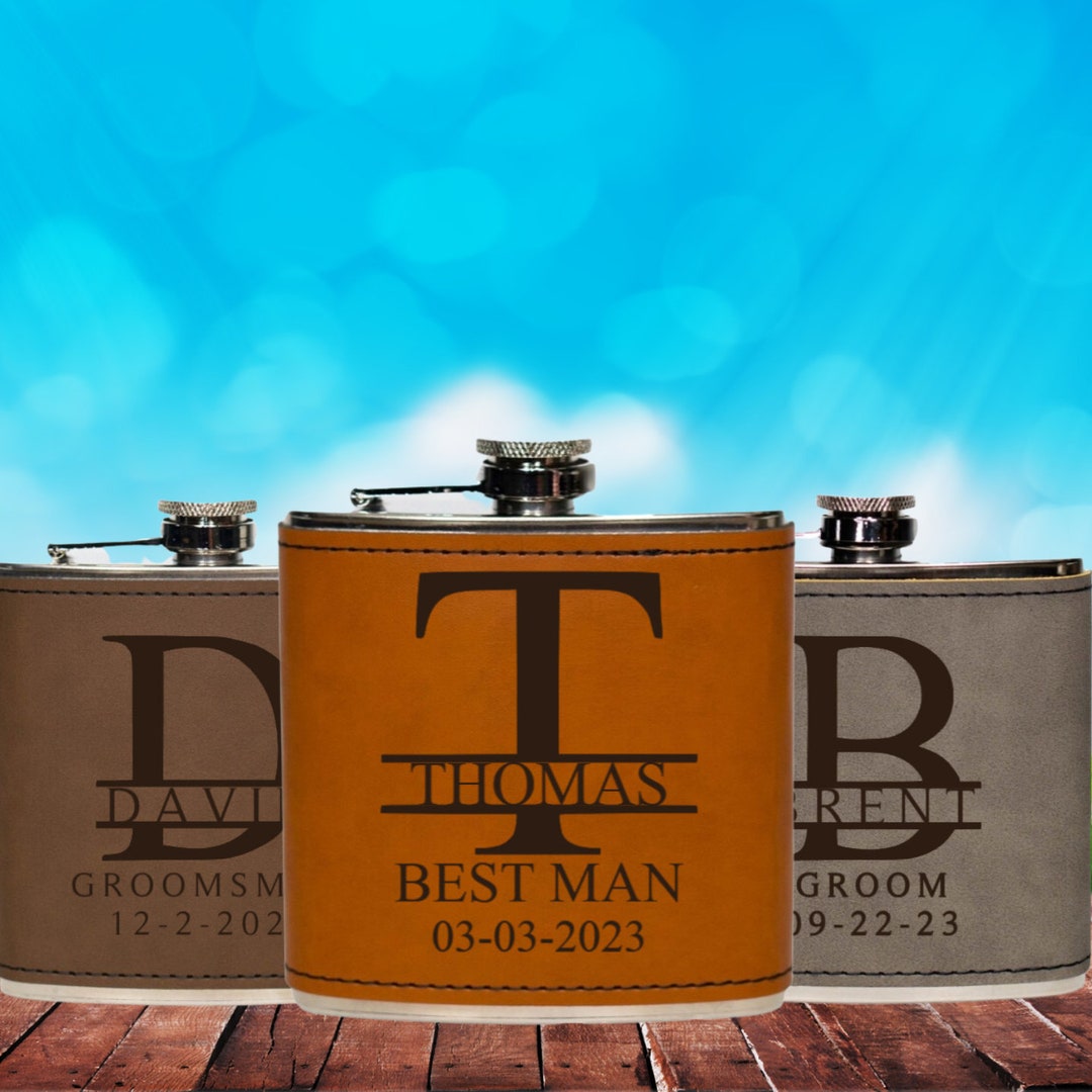 Personalized Flask for Men Leather Flask Flask Personalized Etsy