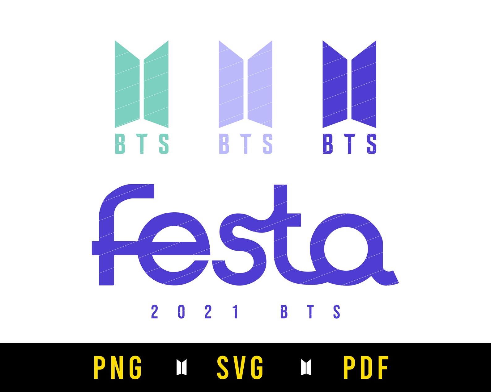 bts festa 2021 logo anniversary svg png pdf cutfile for etsy