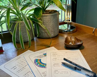 Journal my week planner, 7 and 31 day tracker sheets A4 & A5 pdf downloads