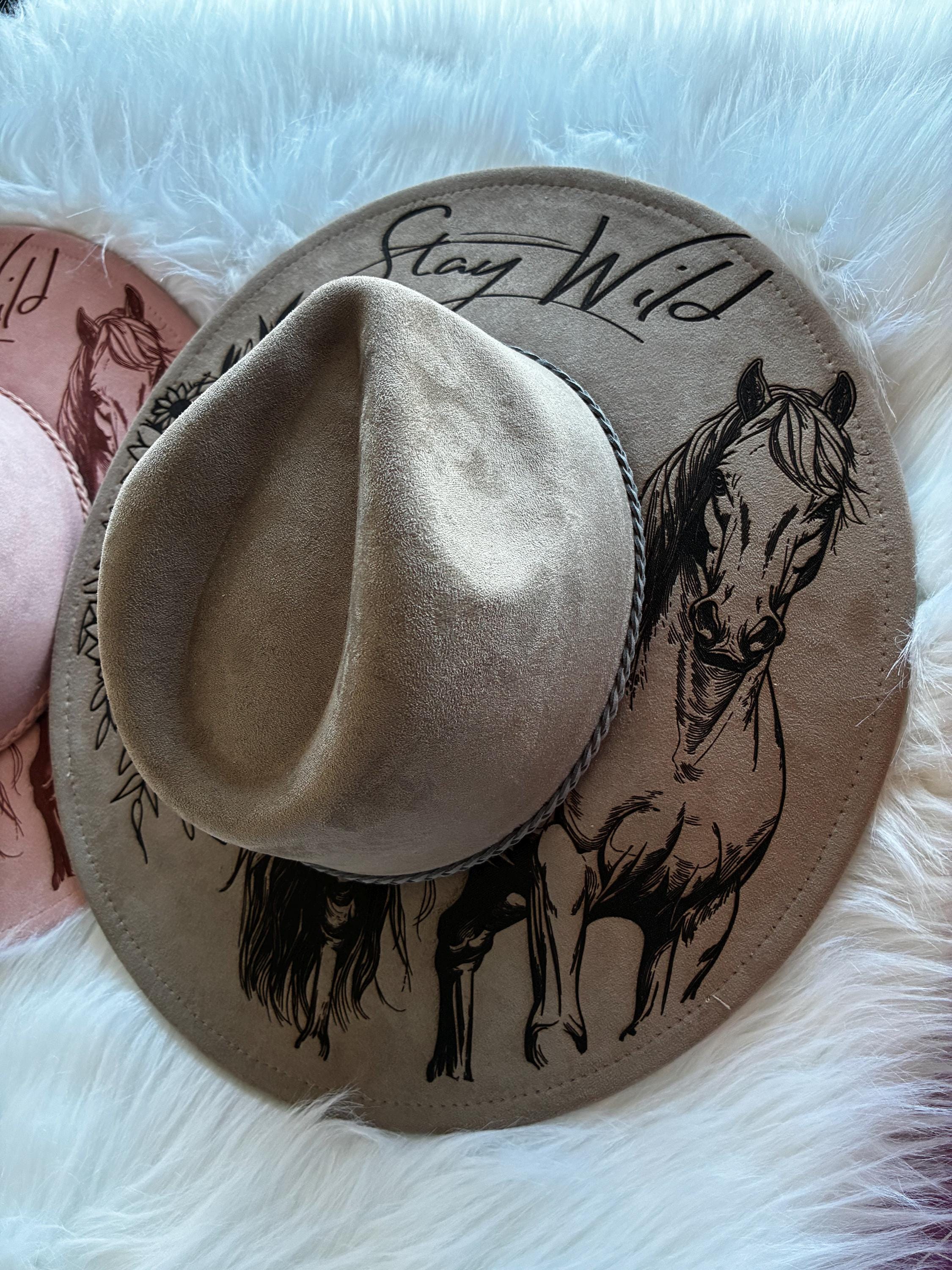 “Barbara” pink vegan suede rancher hat with skull rhinestones Burgundy Cowboy Hat - Etsy main image 3