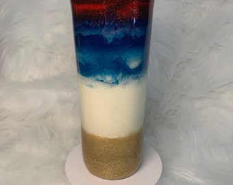 Patriotic 4th Of July Red White and Blue 20 oz Beverage Mug/ Independence Day Tumbler