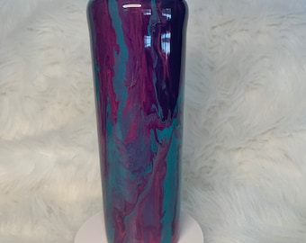 Purple pink teal marble 20 oz tumbler/Marble Swirl Purple Cup/Unique Marble Mug