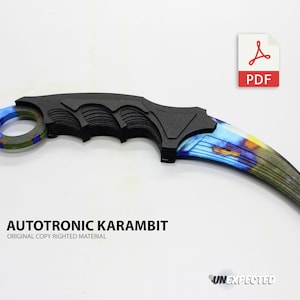 Paper Karambit (Case Hardened Blue Gem) Downloadable Template