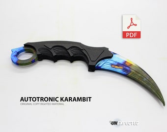 Paper Karambit (Case Hardened Blue Gem) Downloadable Template