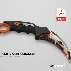 Paper Karambit (Asiimov Skin) Downloadable Template