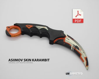 Paper Karambit (Asiimov Skin) Downloadable Template