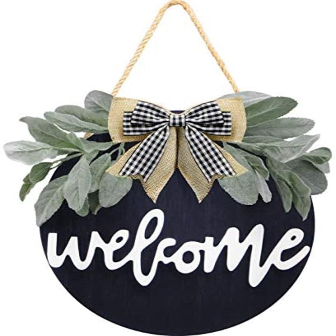 Welcome Sign for Front Door Round Wood Welcome Sign for - Etsy