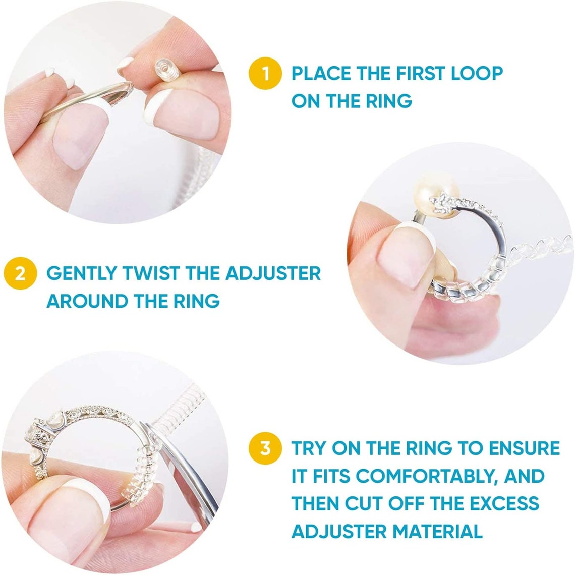 Ring Size Adjuster for Loose Rings Spiral Silicone Tightener Etsy UK