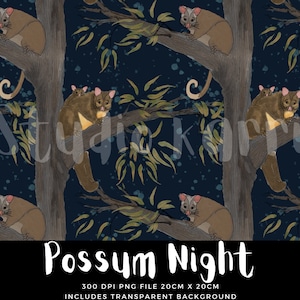 Possum Night- naadloze digitale papierdownload