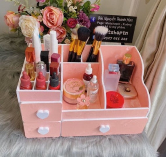 Pink Cosmetic Storage Cabinet With Lipstick Tray,makeup Storage Cabinet,makeup  Organizer,makeup Storage Box,women's Cosmetic Storage Box 