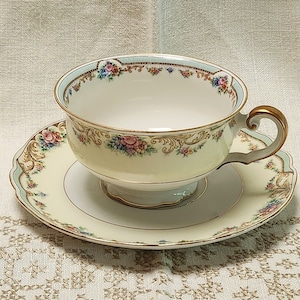 Vintage Paul Muller Bavaria Tea Cup and Matching Saucer - Belhaven Tea Cup - S15 30 - Vintage Tea Cup and Saucer - Floral Tea Cup