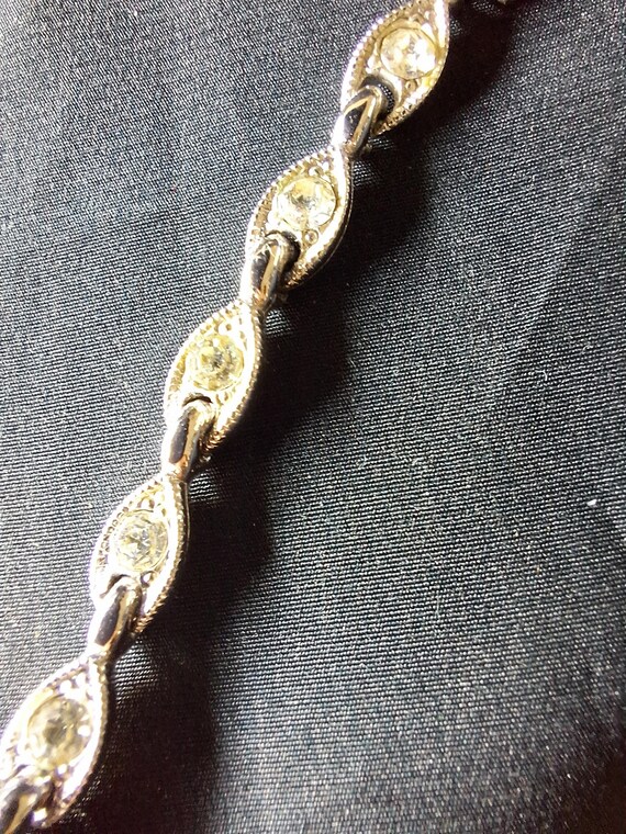 Vintage Bogoff Art Deco Statement Necklace Pink C… - image 3