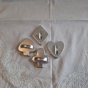 Vintage 4 piece set of  Playing Card Tin Cookie Cutters