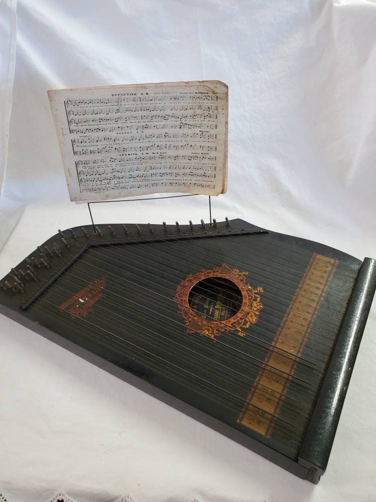 Vintage Zither Folk Musical Instrument SHCULE GUITARREZITHER Harp