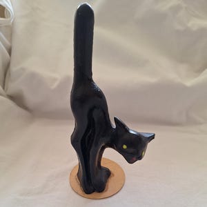 Rare Vintage 1960&#39;s Gurley Black Cat Halloween Candle