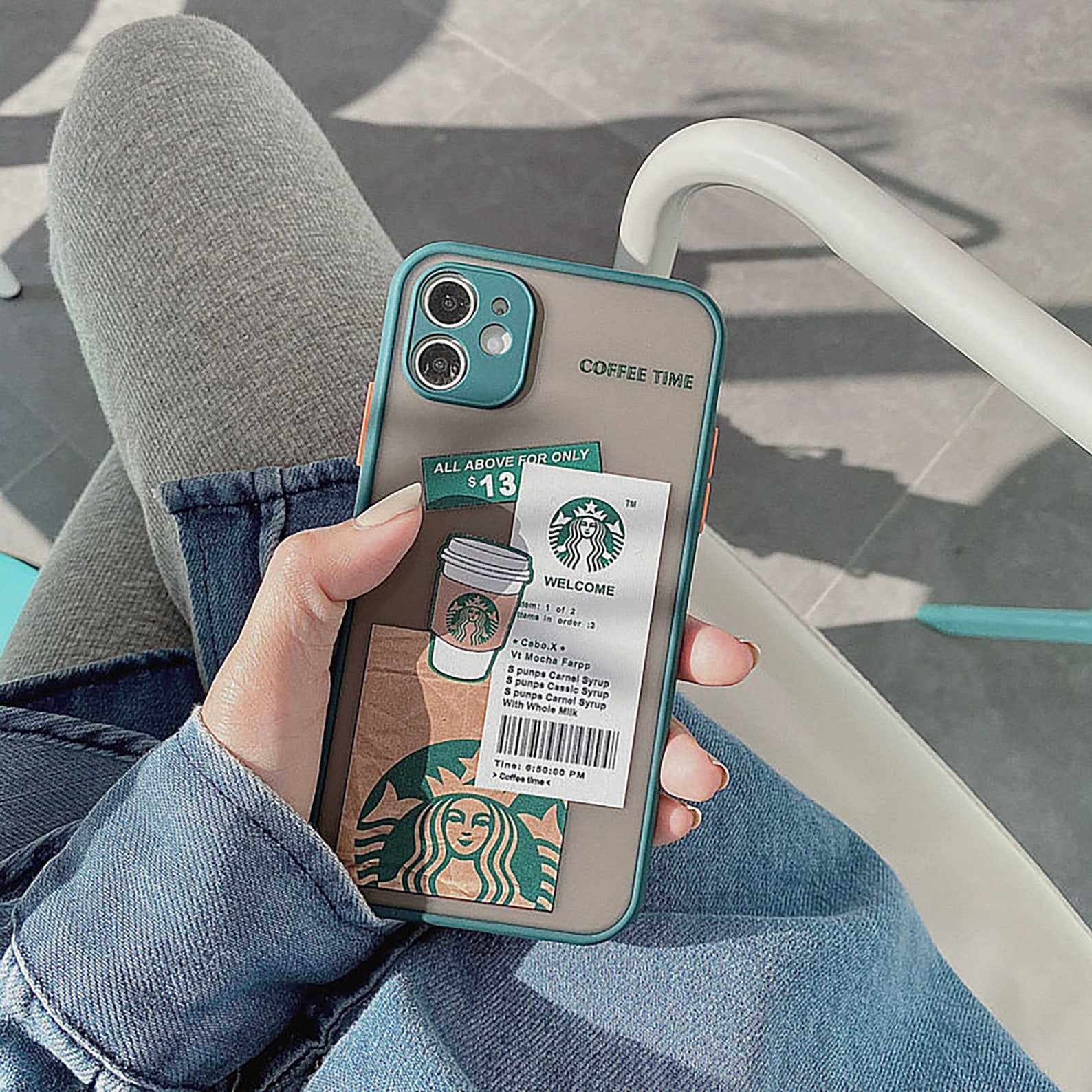 Funda de iPhone estilo Starbucks Etsy